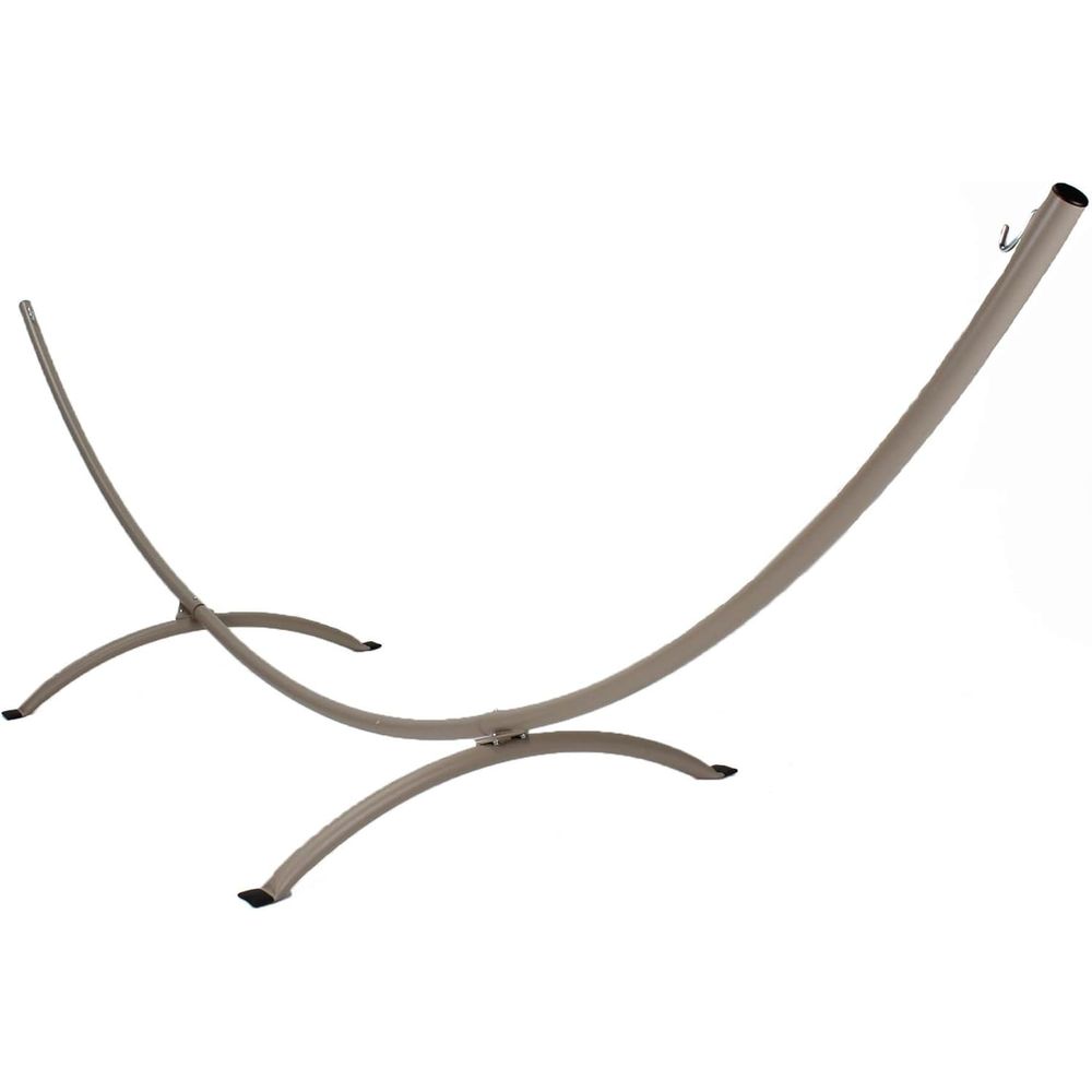 Hammock With Stand - 15ft stalen booghangmatstandaard met taupe poedercoating