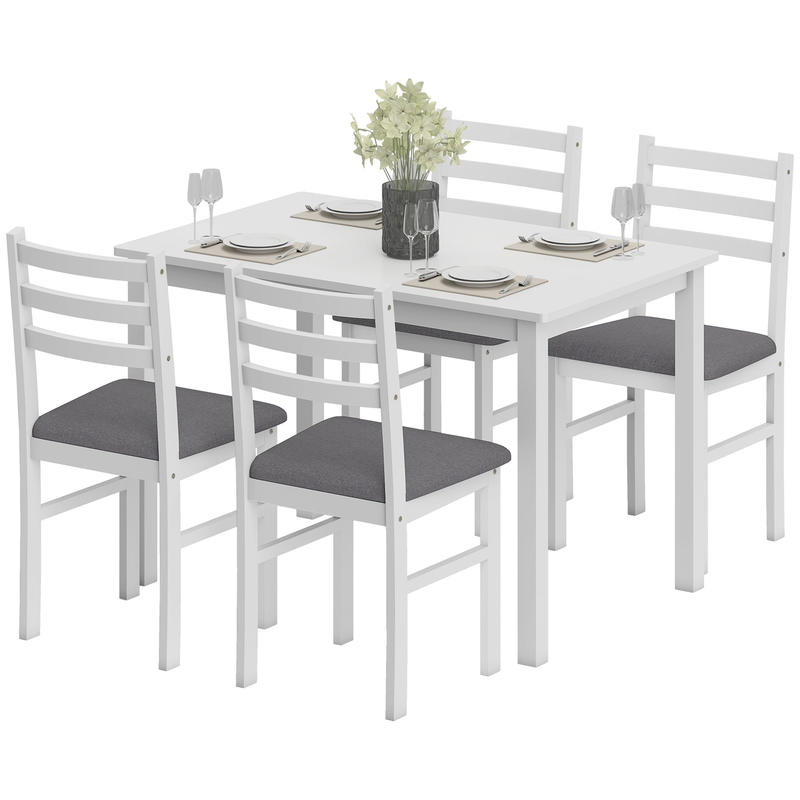 Adirondack Chair Wood - 5-delige kleine keukentafelset voor 4 personen,