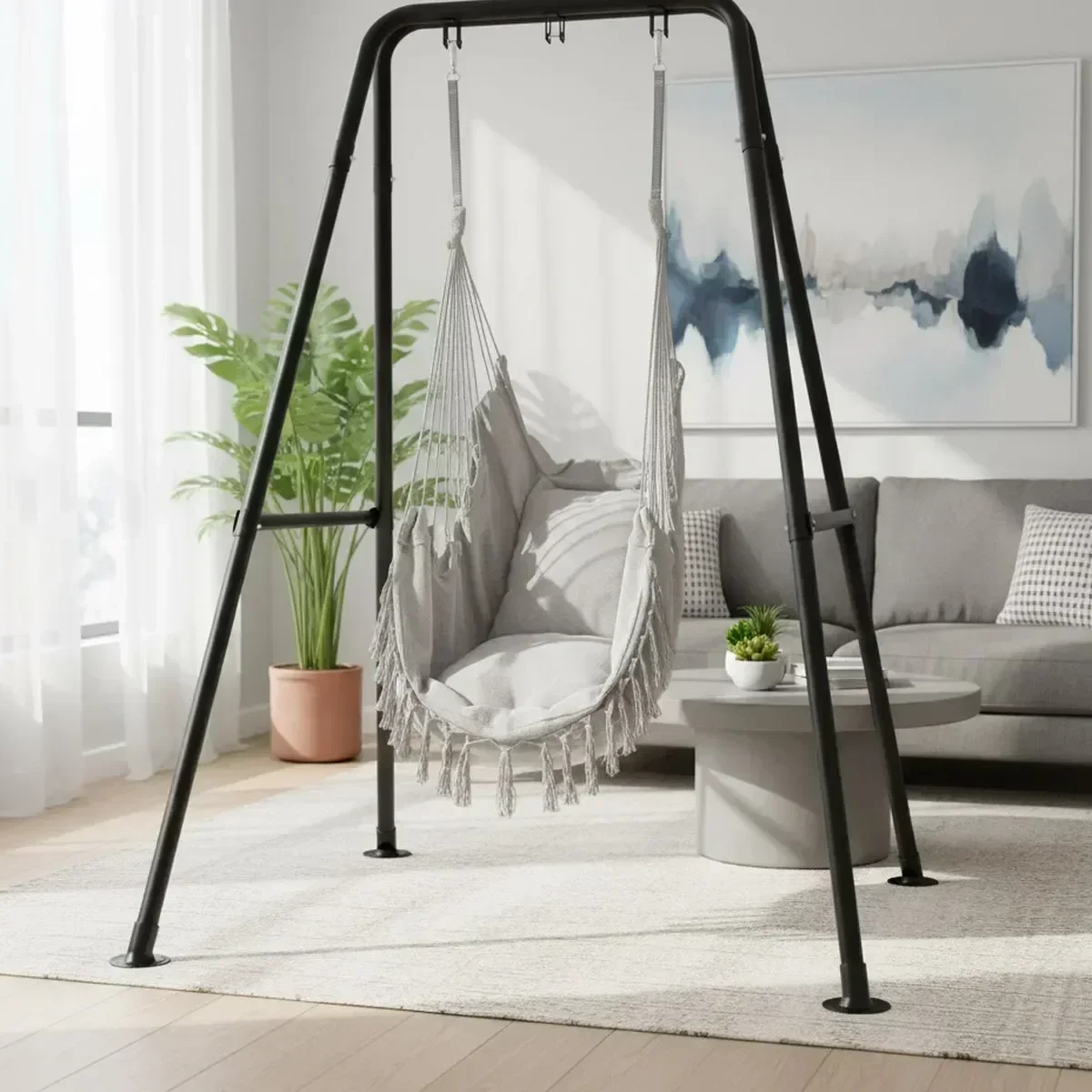 Hammock With Stand - Zwaarbelastbare A-Frame Hangstoelstandaard 300 lbs Gecoate
