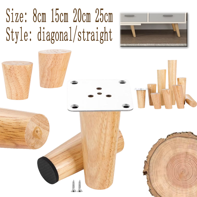 Adirondack Chair Wood - 4-delige houten meubelvoeten, schuin en recht