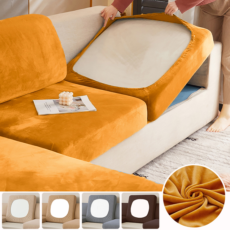 Outdoor Furniture No Cushions - Elastisch fluwelen bankzitkussenhoes voor woonkamer meubelbeschermer