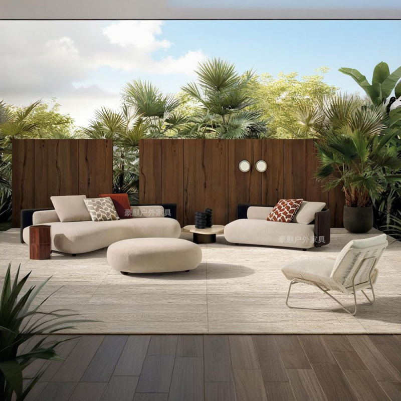 Outdoor Furniture Italian - Italiaanse stijl lichte luxe rieten bankstel