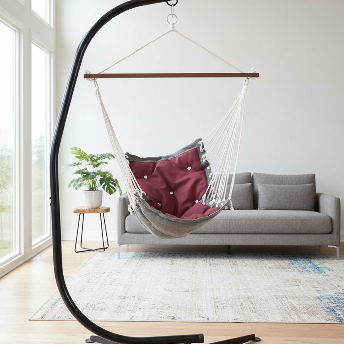 Hammock With Stand - Zwaarbelastbare stalen hangstoelstandaard voor binnen- en