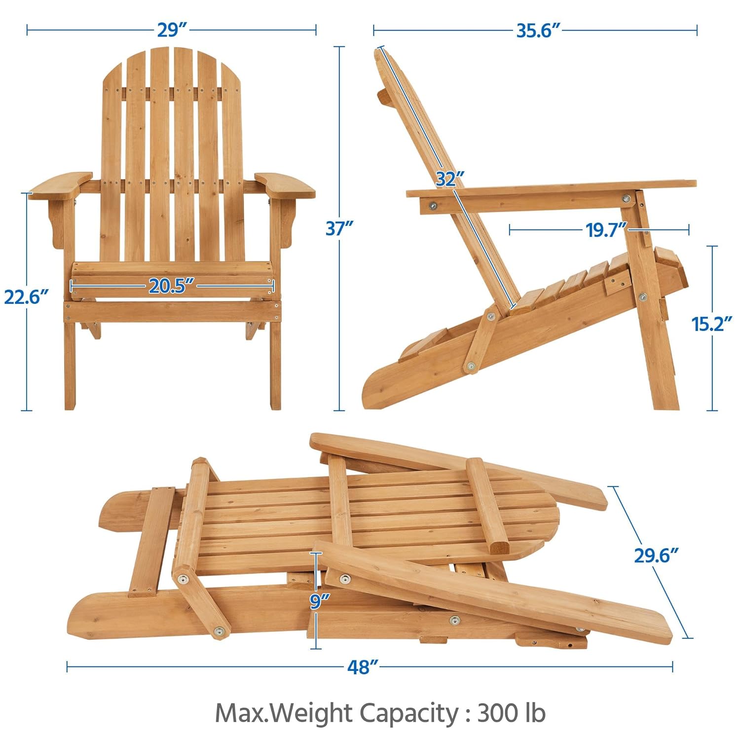Opvouwbare Adirondack-stoelens - Adirondack Chair Wood recensie en prijs