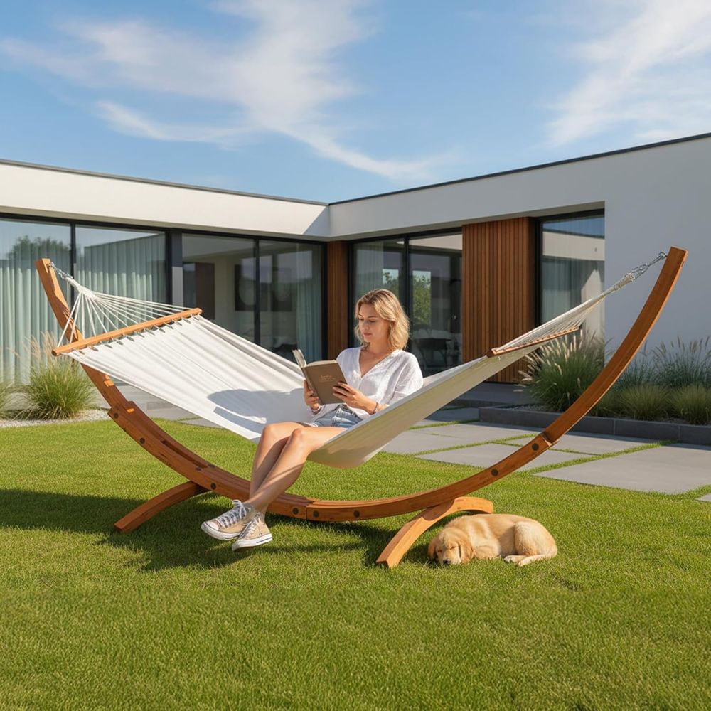 Dubbele hangmatset met gebogen - Hammock With Stand recensie en prijs
