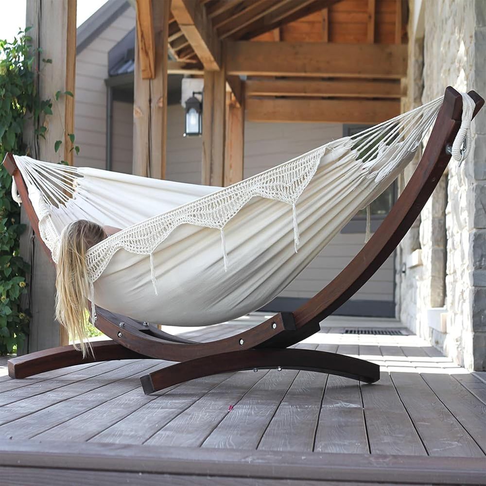 Dubbele katoenen hangmat met s - Hammock With Stand recensie en prijs