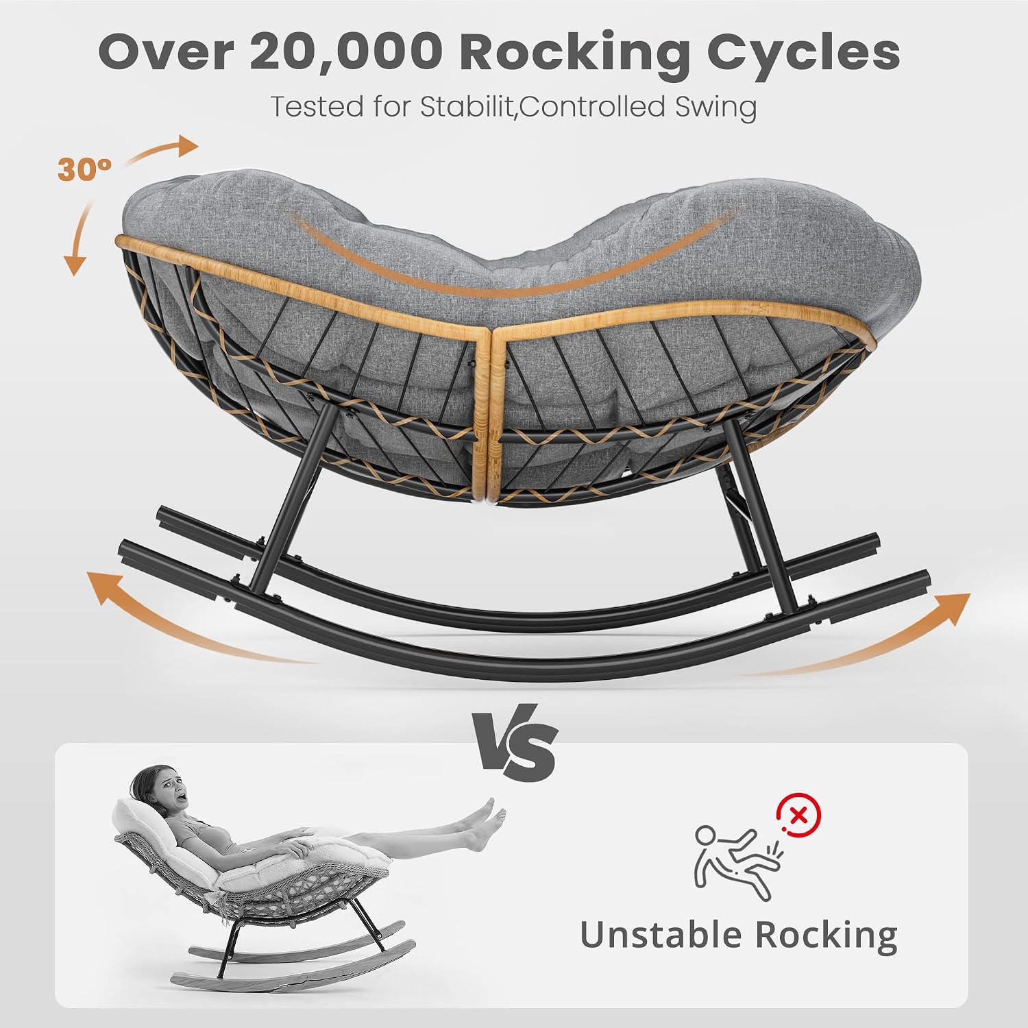 Oversized Papasan Schommelstoe - Outdoor Furniture No Cushions recensie en prijs